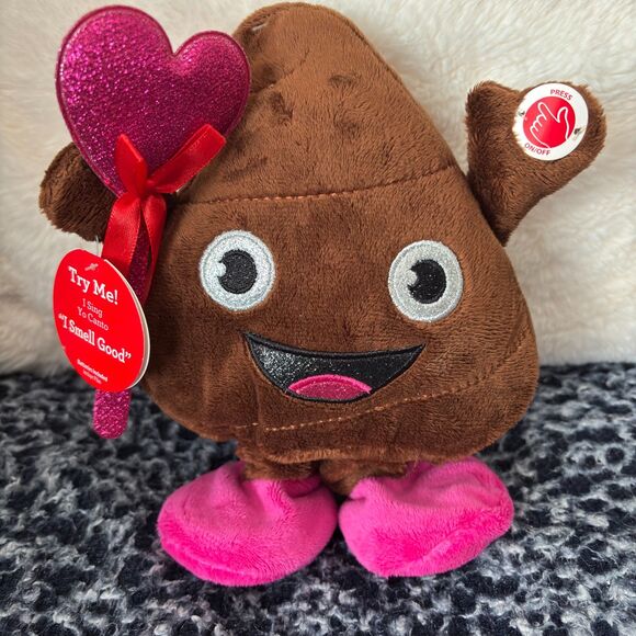 Dan Dee Love Emoji Poo Chocolate Drop Animated Sings & Dances I SMELL GOOD 9"H - Picture 4 of 4